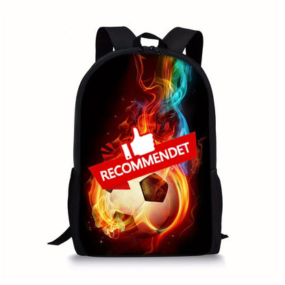 3PCS Soccer Backpack Set, 16" Lightweight Football Daypack, Soccer Ball Print Casual Laptop Backpack for Travel Camping Work (style-4) - color: Style-4