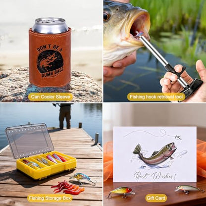 Fishing Fishing Tool Kit Gifts for Men Dad, Dad Fishing Backpack Gear Kit Lures Tackle Box Gift, Best Gifts for Fisherman Birthday, Fish Tools & Accessories Equipment Gift Set for Men Fishermen