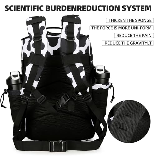 Lovelinks21 45L Tactical Assault Backpack 3 day assault pack with Molle Waterproof backpack Rucksack for Tactical Backpacks (Cow color) - color: Cow Color