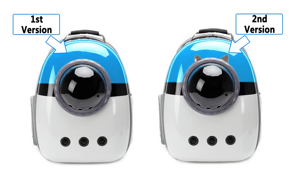 Expandable Cat Carrier Backpack, Backpack for Cats Kitten Small Puppy, Airline Approved Cat Bubble Backpack, Space Capsule Astronaut Carrier (Blue, Back Extension) - color: Blue