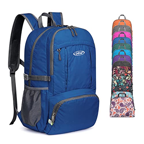 G4Free 40L Lightweight Packable Hiking Backpack, Waterproof Travel Daypack - color: Dark Blue
