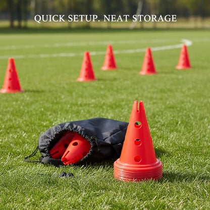 Stackable Sports Training Cone, Durable PE Agility Marker with 11.8" Base for Soccer & Field Drills, Red (1 Pack)