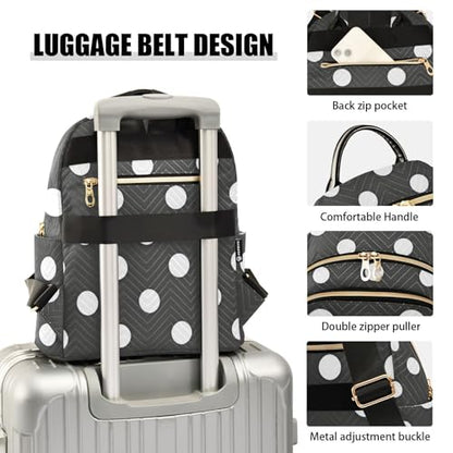 susiyo Classic Black White Polka Dot Backpack for Women Black White 10L Bag Retro Spot Ladies Backpacks Travel Casual Daypack - color: Black White, size: Small