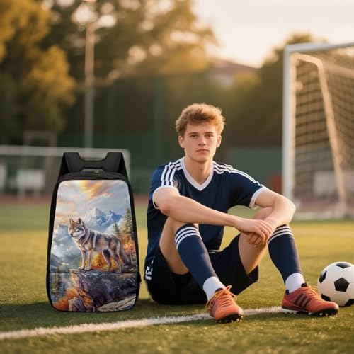 Basketball Backpack With Separate Ball Compartment And Shoes Fit Basketball Volleyball Football - color: Forest Wolf