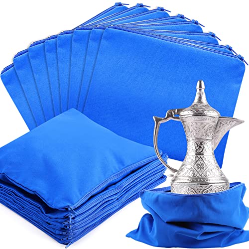 Sanwuta 8 Pcs Zippered Silver Storage Bags Anti Tarnish Silver Pouches Keeper Jewelry Storage Protector Bags(9 x 12 Inch,Navy Blue) - color: Navy Blue, size: 9 x 12 Inch