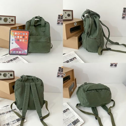MaxxCloud Vintage Canvas Backpack Purse Tote Satchel Hiking Daypack Travel Bag Handbag Rucksack (583 beige)