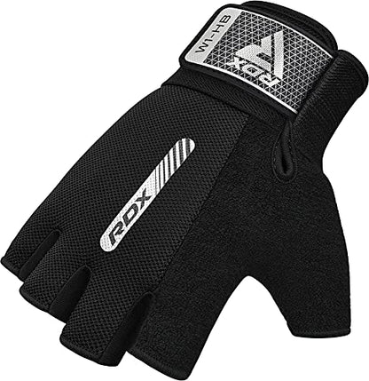 RDX Weight Lifting Gloves Gym Fitness Workout, Anti Slip Padded Full Palm Protection, Ultra Ventilated, Bodybuilding Strength Training HIIT WOD Exercise, Half Finger Men Women Cycling Rowing Climbing - color: Black, size: Small