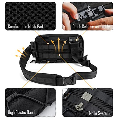TACTICAL_GEEK Cache L3 EDC Sling Bag Chest, Lightweight Shoulder Daypack, 500D Nylon, Travel Hiking Concealed Carry, Crossbody Bag, Tactical Backpack, Hiking Ambidextrous Strap Black - color: Black