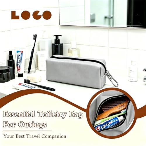 Small Lengthen Toiletry Bag for Men, Travel Bag Waterproof and Foldable for Storage Mini Toiletry Bag Equipped With Carabiner for Easy Portability (Gray)