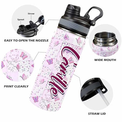 Custom Diaper Bag for Girls Personalized Diaper Bag Backpack &Insulated Water Bottle with Name Custom Monogram Baby Travel Bag Nursing Diaper Mommy Backpack with Adjustable Shoulder Straps Nappy Bag - color: Design 09