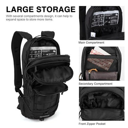 Mardingtop10L Small Tactical Molle Hydration Backpack,Cycling Backpack for Biking,Cycling and Running EDC Daypack - color: Black-New