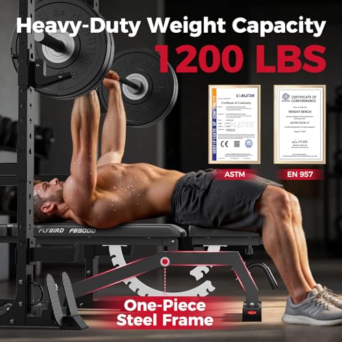 FLYBIRD Adjustable Weight Bench, Full Body Workout Bench for Home Garage Gym Strength Training, Incline Flat Decline for Sit Up Bench Press - color: black