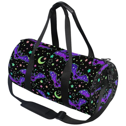 MNSRUU Duffel Bags Magic Galaxy Bat Sports Gym Bag Travel Luggage Overnight Bags for Men Women Duffel Bags for Traveling - color: Goth 12