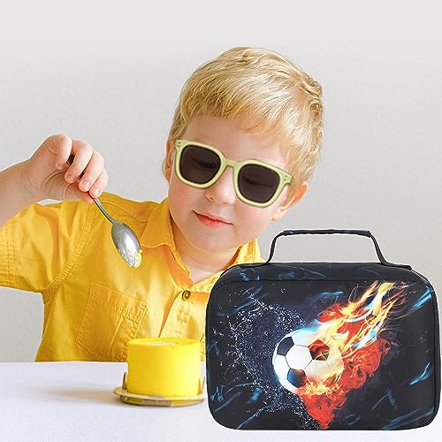 LEDAOU Lunch Bag Kids Insulated Lunch Box Boys Girls Insulated Reusable Lunch Bag for School Picnic Hiking (Soccer) - color: Soccer
