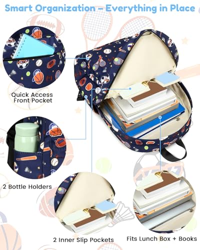 CAMTOP Preschool Backpack for Kids Boys Girls Toddler Backpack Kindergarten School Bookbags for Age 3-8 (Blue Classic Balls) - color: Blue Classic Balls