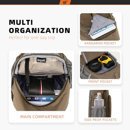 SKYSPER Sling Bag RFID Crossbody Sling Backpack Cross Body Shoulder Bag Travel Hiking Daypack for Women Men(Taupe) - color: Taupe