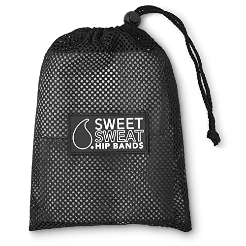 Sweet Sweat Hip Bands with 3 Levels of Resistance | Non-Slip Fabric Booty Bands for Squats & Lunges | Includes Free Mesh Carrying Bag - style: Gray Hip Bands