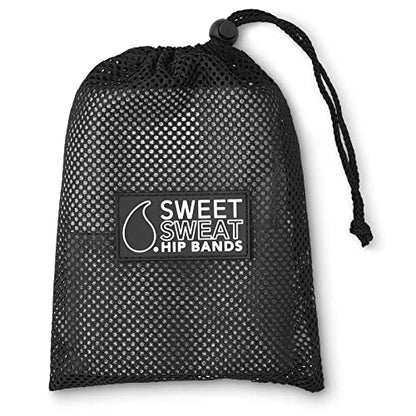 Sweet Sweat Hip Bands with 3 Levels of Resistance | Non-Slip Fabric Booty Bands for Squats & Lunges | Includes Free Mesh Carrying Bag - style: Gray Hip Bands
