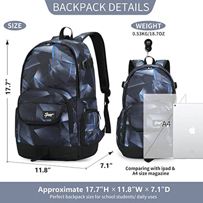 rickyh style School Backpack Travel Bag for Men & Women Lightweight College Back Pack with Laptop Compartmen - color: 04jhhei
