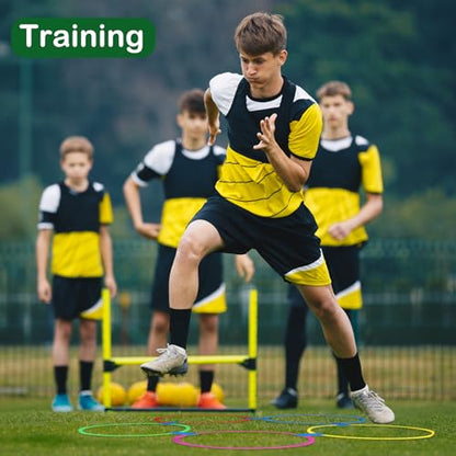 Mototo 24/30/48/96 Pack Agility Rings 15 Inch Speed Training Hopscotch Rings Plastic Circle Jumping Hoops Agility Hurdles for Athlete Exercise Soccer Football Gymnastics Games Practice Footwork - style: 30 Pack