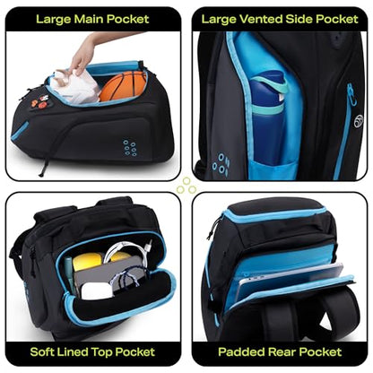 DefiantMind Large Premium Basketball Bag, Backpack, For Elite Youth, Boys, Girls, For Shoes or Cleats, Water Bottles, School, also great for Volleyball, Soccer