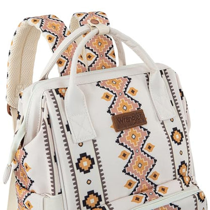 Montana West Wrangler Callie Diaper Bag Backpack with Stroller Straps Multifunction Baby Travel Bag WG2204-9110TN - color: Aztec-tan