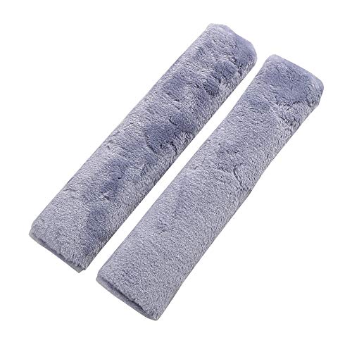 Soft Faux Car Seat Belt Cover Pad,Car Safety Seat Belt Strap Shoulder Pad for Adults and Children,Suitable for Car Seat Belt,Backpack,Shoulder Bag,Set of 2 (Gray) - color: Gray