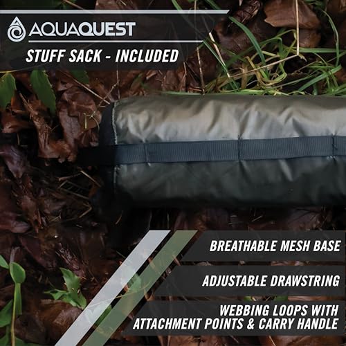 AquaQuest Guide Tarp – Ultralight Waterproof (5,000 mm) Seam-Taped 40D Ripstop Rain Fly for Backpacking, Stealth Camping & Thru-Hiking - color: Olive Drab, size: 10 x 10 ft