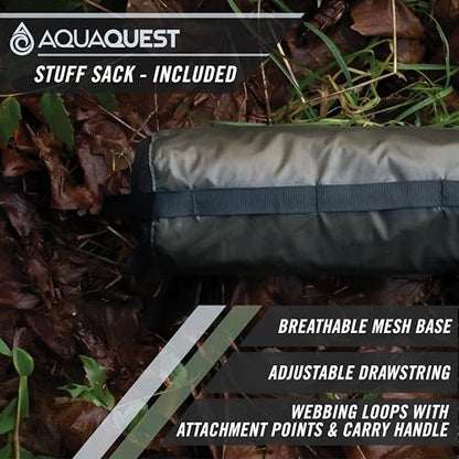AquaQuest Guide Tarp – Ultralight Waterproof (5,000 mm) Seam-Taped 40D Ripstop Rain Fly for Backpacking, Stealth Camping & Thru-Hiking - color: Olive Drab, size: 15 x 15 ft