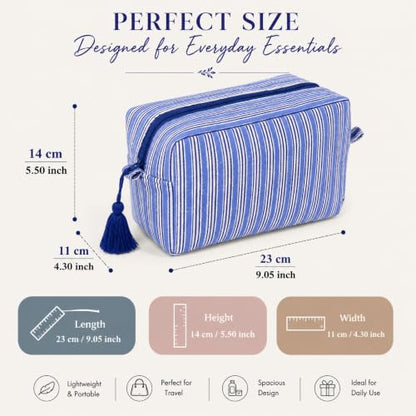 Huar Travel Makeup Bag- Large Capacity Cosmetic Bags for Women - color: Blue