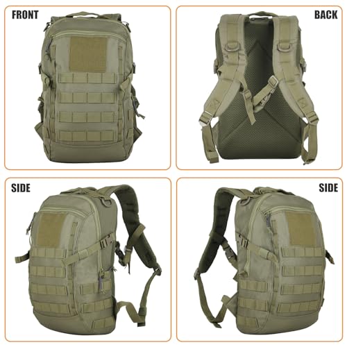 Small Tactical Backpack Military Daypack 12L Molle Bag Rucksack Army Daypack for Outdoor,Hiking,Camping,Travel (Green) - color: Green