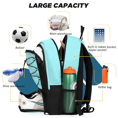 Goloni Soccer Bag, Basketball Bag with Ball Compartment & Shoe Compartment,Large Soccer Backpack for Basketball,Gym，Football - color: Light Purple