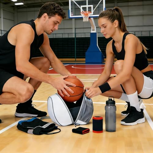 Soccer Backpack, With Smart Storage Solution, 19x25x31cm, Mult-Purpose Ball Bag, Multipurpose Sports Backpack, Waterproof Material, For Volleyball, Gym, Daily Use, Travel, School, Competition, Youth - size: Gray
