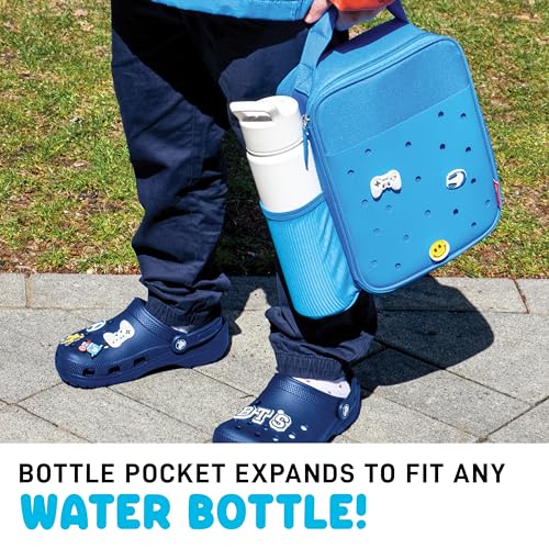 Fit & Fresh Lunch Box For Kids, Boys & Girls, School, Camp, Insulated Bag With Shoe Charm Slots For Personalization, Ocean Blue - color: Ocean Blue