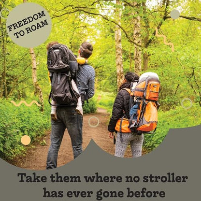 Hiking Baby Carrier Backpack - Comfortable Toddler/Baby Backpack Carrier System with Diaper Change Pad, Insulated Pocket + Rain and Sun Hood to Protect Your Child - color: ArmyGreen/Grey