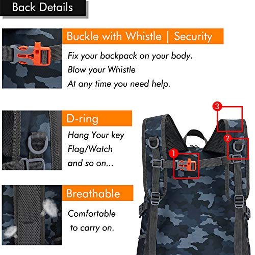 MAXTOP 40/50L Lightweight Packable Backpack for Hiking Traveling Camping Water Resistant Foldable Outdoor Travel Daypack