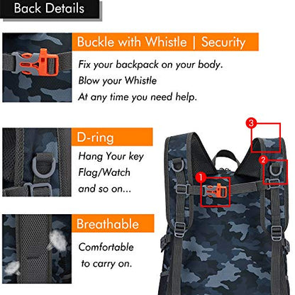 MAXTOP 40/50L Lightweight Packable Backpack for Hiking Traveling Camping Water Resistant Foldable Outdoor Travel Daypack
