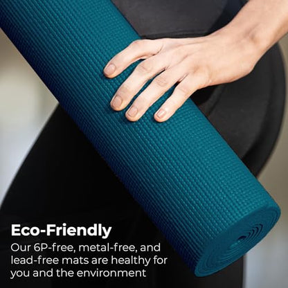 10-Pack Yoga Mat, 68" x 24" Non Slip Exercise Mat, 4mm Thick Gym Mat for Fitness and Stretching, Bulk Non Toxic Yoga Mats for Schools and Studios - color: Teal