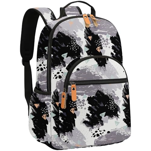 Leaper Ink Printing Travel Backpack for Women Laptop Backpack for Men Water-resistant School Backpack for Girls Boys Back Pack College Daypack Black - color: Black-ink, size: Large