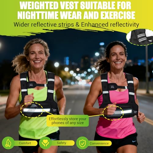 Adjustable Weighted Vest for Women, 6-12lb U-Shaped Weight Vest with 6 Iron Sand Bags & Adjustable Buckle Straps, Rucking Vest with Plus Pockets for Running, Walking and Strength Training - color: Black