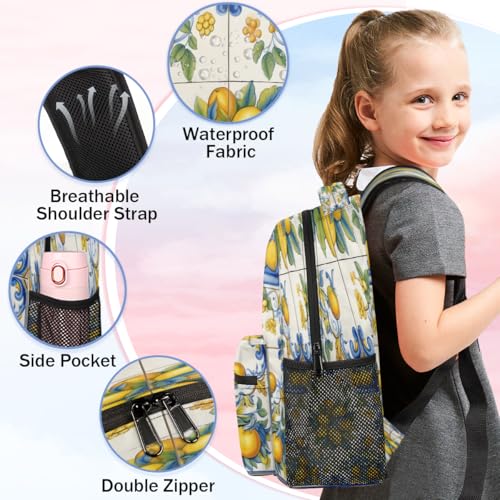 Fruit Lemon Backpack with Chest Strap, Casual Backpack for Women Men, 16 Inch Daypack for Travel Work, Lemons - color: Off-white