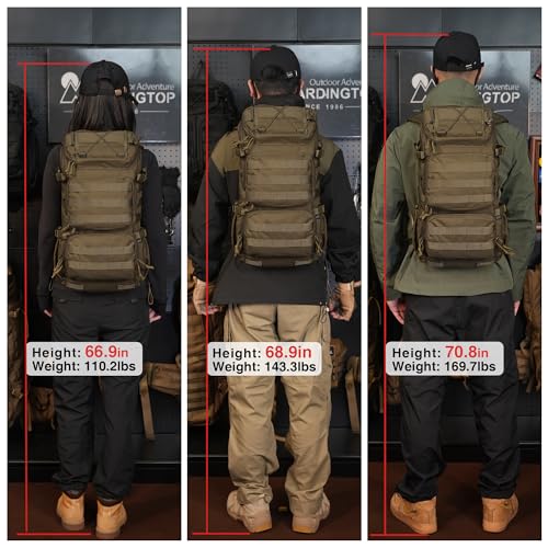 Mardingtop Tactical Backpacks Molle Hiking daypacks for Motorcycle Camping Hiking Military Traveling,25L Backpack - color: M6347-khaki