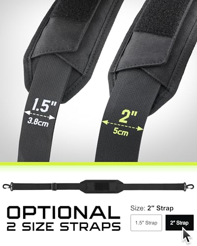 WYNEX Shoulder Strap Pad for Tactical Pouch, Universal Bag Strap with Detachable Thick Pad Single Shoulder Straps Replacement - color: Black, size: 2“ Strap