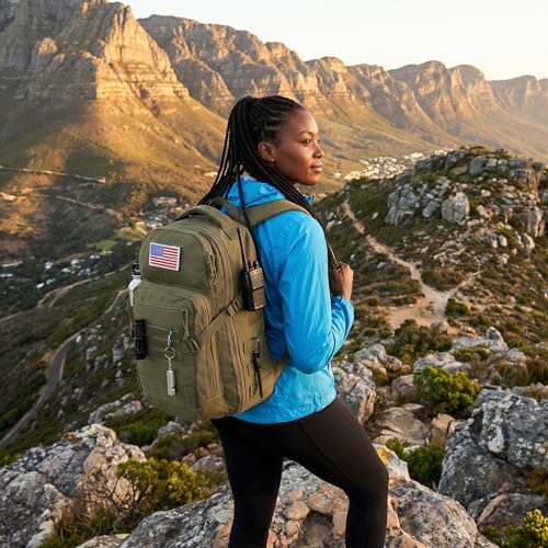 Zsearaymy 25L Small Tactical Hiking Backpack with 180° Open Design Molle System Padded Laptop Lightweight (OD.Green) - color: Od.green