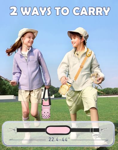 Miss Adola Water Bottle Carrier with Strap - Insulated Kids Water Bottle Holder for Boys Girls Bottle Bag for 10-18Oz - color: Milk Tea