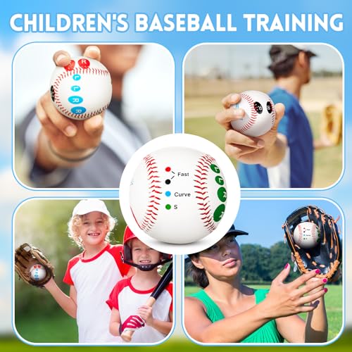 RoundFunny Training Baseball with Finger Placement Markers Baseball Training Equipment for Teenagers Beginners to Learn Multiple Grips - style: Classic