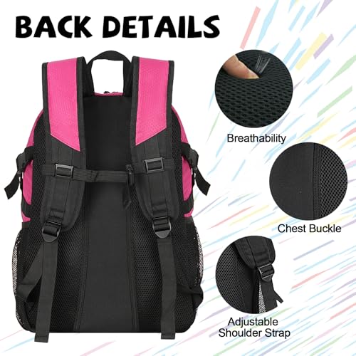Goloni 35L Basketball Bag,Basketball Backpack with Shoe and Ball Compartment,Backpack for Soccer, Volleyball - color: Pink
