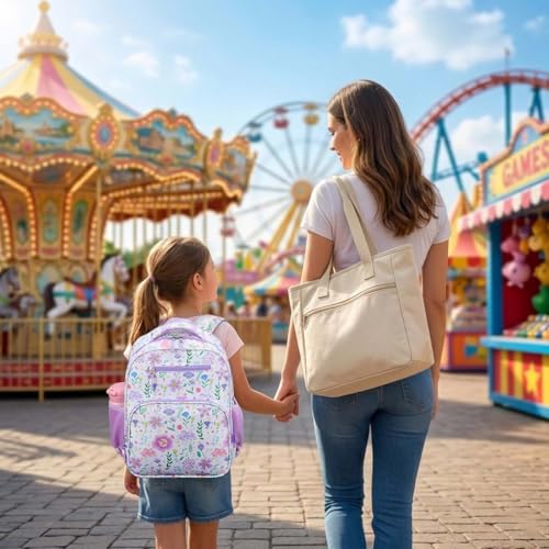 RHCPFOVR Kids Backpack for Girls - Girls Backpack 3-8 Ages Butterfly for Kids 15 Inch School Bookbag for Kindergarten Elementary School Bookbag for Girl 1st 2nd Grade - style: Purple Garden
