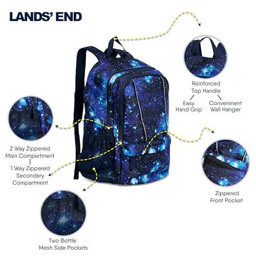 Lands' End Unisex Kids Large ClassMate Lightweight Durable Elementary School Backpack, Pro Star Navy - color: Pro Star Navy