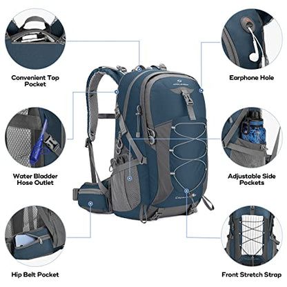 Maelstrom Hiking Backpack,Camping Backpack,40L Waterproof Hiking Daypack with Rain Cover,Lightweight Travel Backpack,Blue - color: 40l Blue, size: 40l